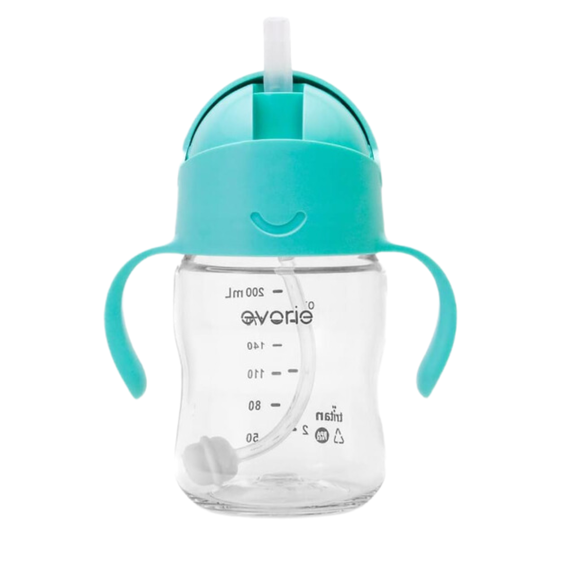 Evorie Tritan Baby 360 Straw Water Bottle Sippy Cup 200mL, Mint