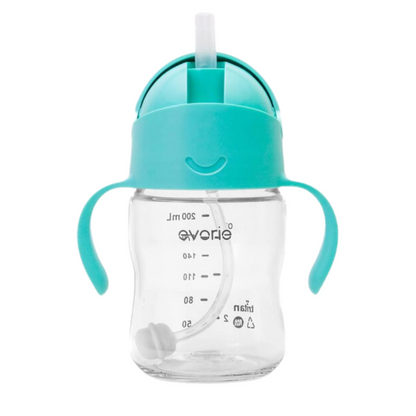 Evorie Tritan Baby 360 Straw Water Bottle Sippy Cup 200mL, Mint