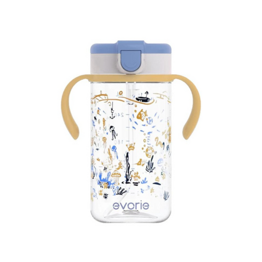 Evorie Tritan Kids Straw Water Bottle Mug 300mL, Under the Sea