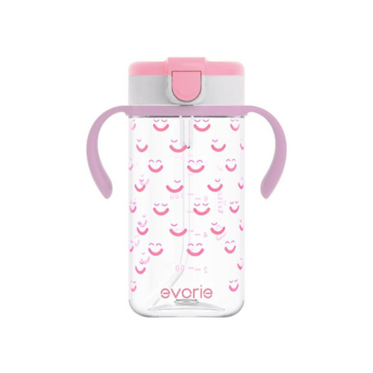 Evorie Tritan Kids Straw Water Bottle Mug 300mL, Smiley