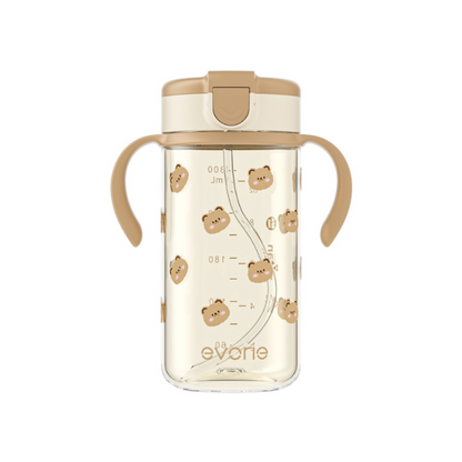 Evorie Tritan Kids Straw Water Bottle Mug 300mL, Honey Bear BB