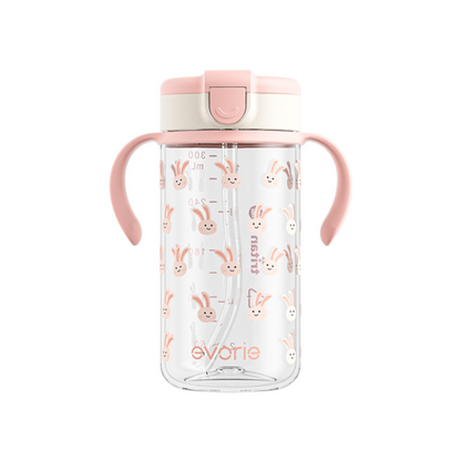 Evorie Tritan Kids Straw Water Bottle Mug 300mL, Sweet Pink (NEW)