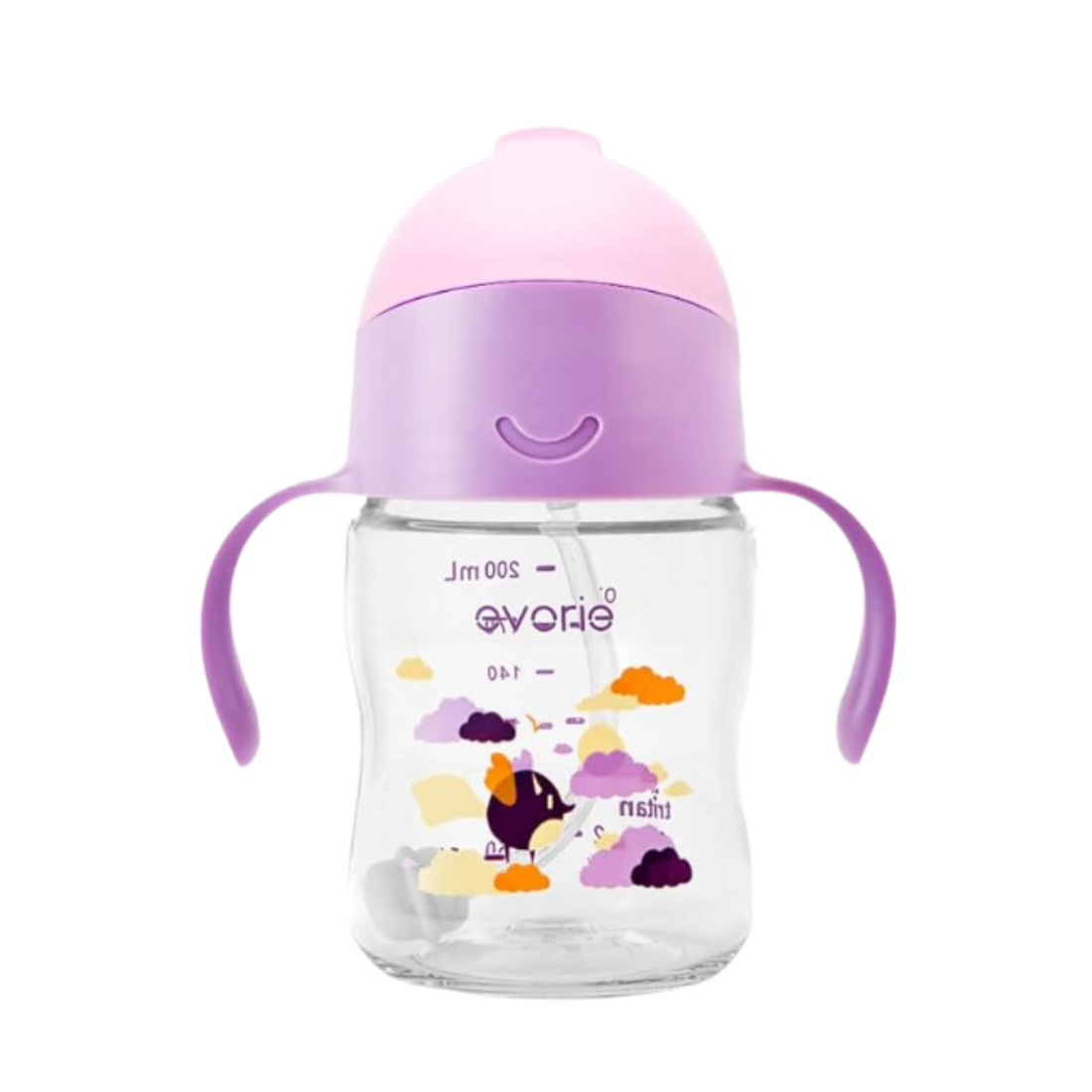 Evorie Tritan Baby 360 Straw Water Bottle Sippy Cup 200mL, Daydream