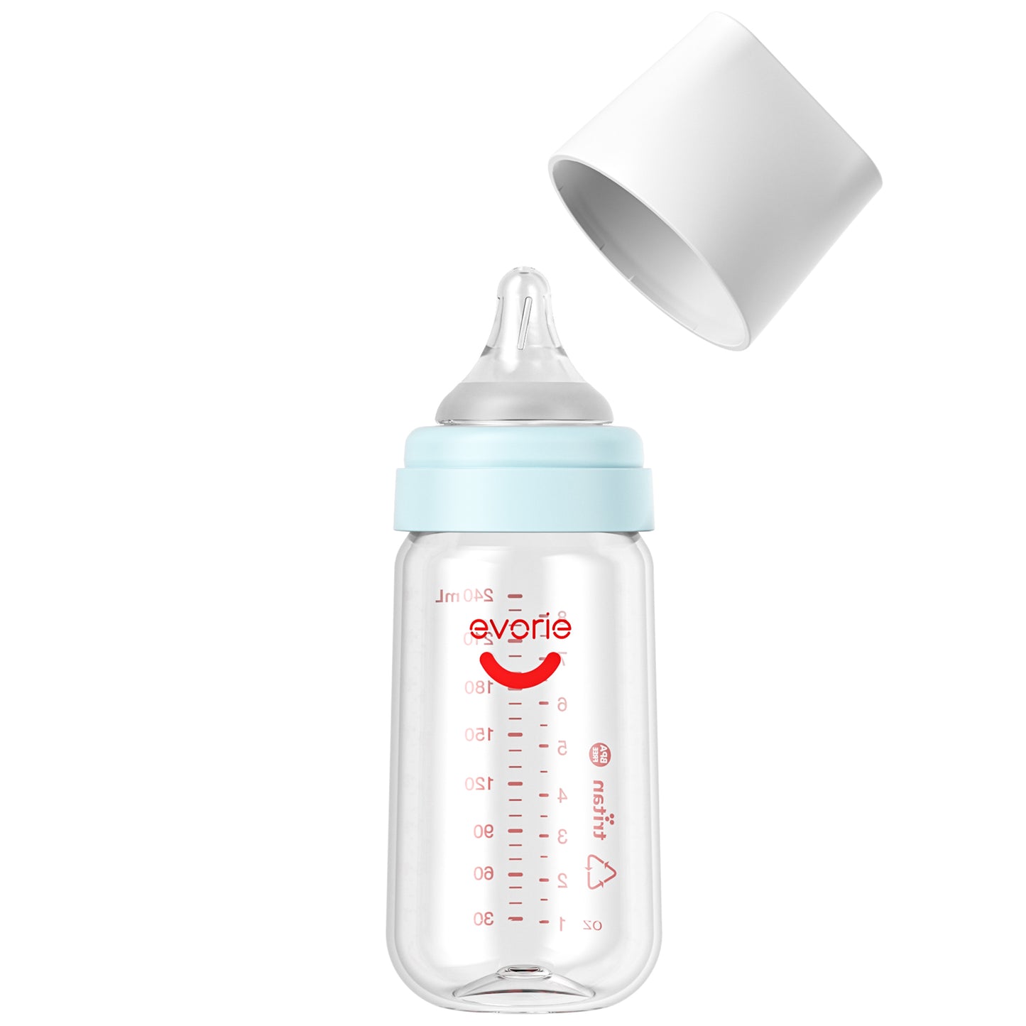 Tritan Wide-neck Baby Milk Feeding Bottle 240mL/8oz, Bluebell