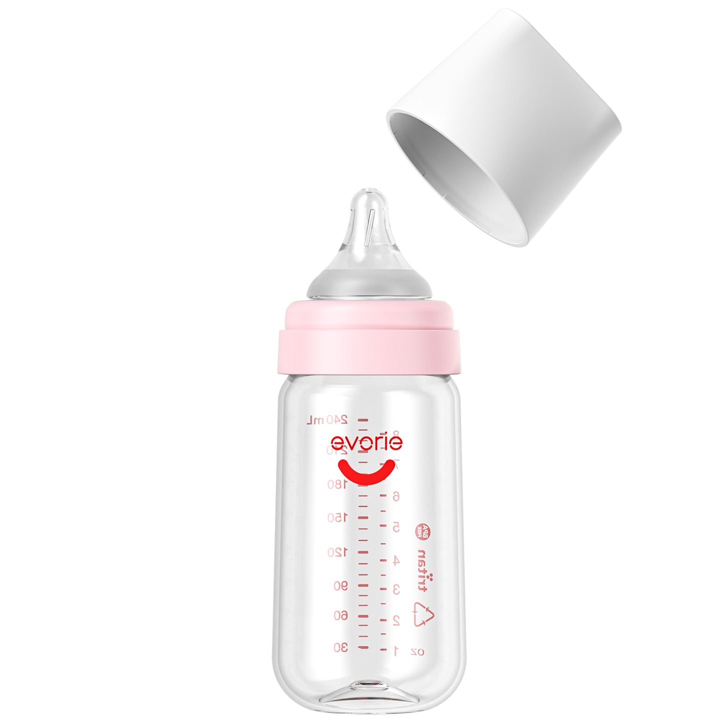 Tritan Wide-neck Baby Milk Feeding Bottle 240mL/8oz, Camellia