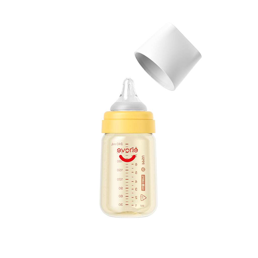 PPSU Wide-neck Baby Milk Feeding Bottle 240mL/8oz, Orange