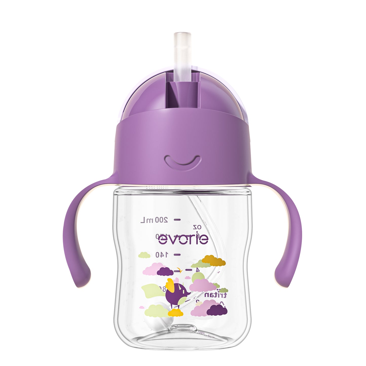 Evorie Tritan Baby 360 Straw Water Bottle Sippy Cup 200mL, Daydream