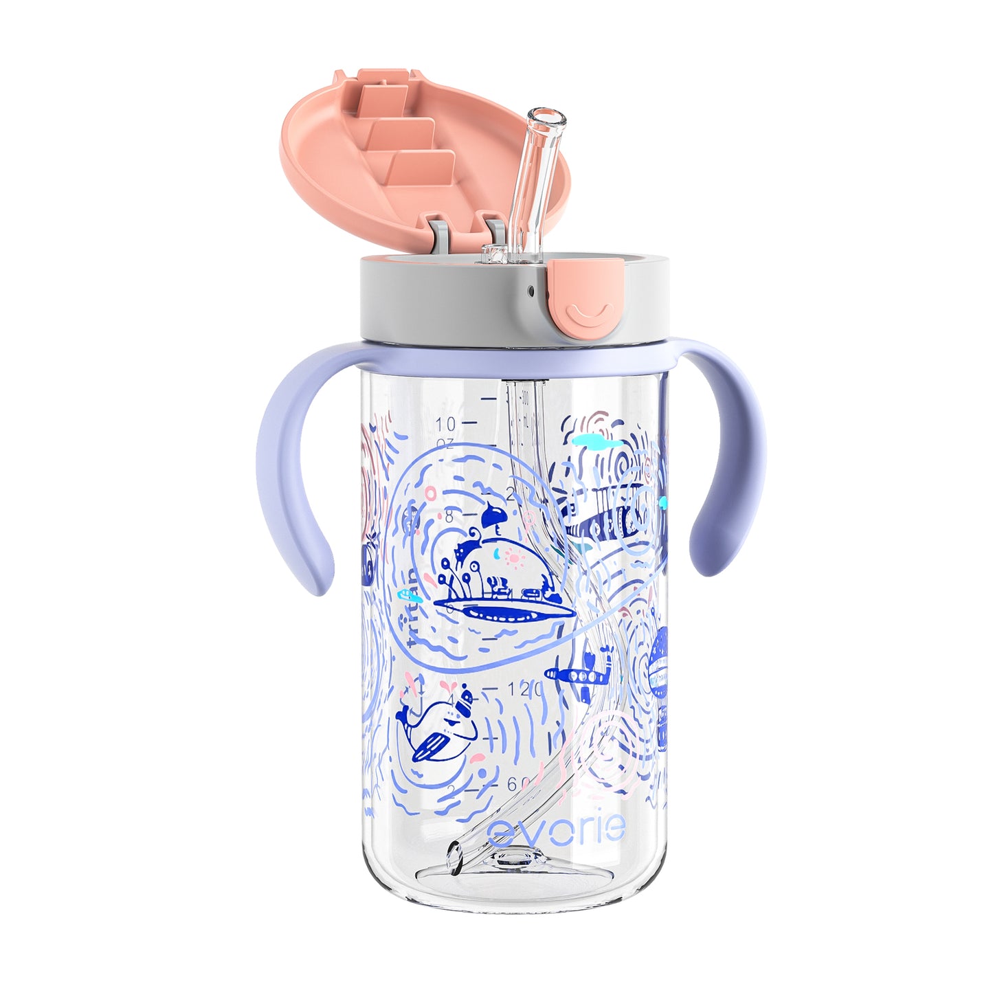 Evorie Tritan Kids Straw Water Bottle Mug 300mL, Space Explorer (NEW)