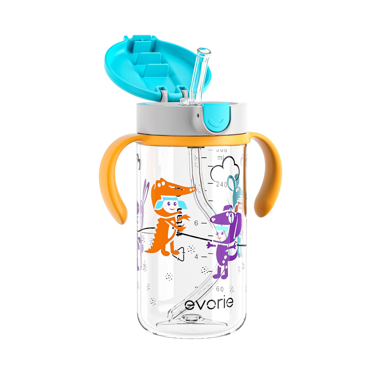 Evorie Tritan Kids Straw Water Bottle Mug 300mL, Imaginations OB