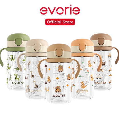 Evorie Tritan Kids Straw Water Bottle Mug 300mL, Choco Car (NEW)