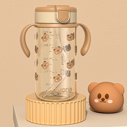 Evorie Tritan Kids Straw Water Bottle Mug 300mL, Honey Bear BB