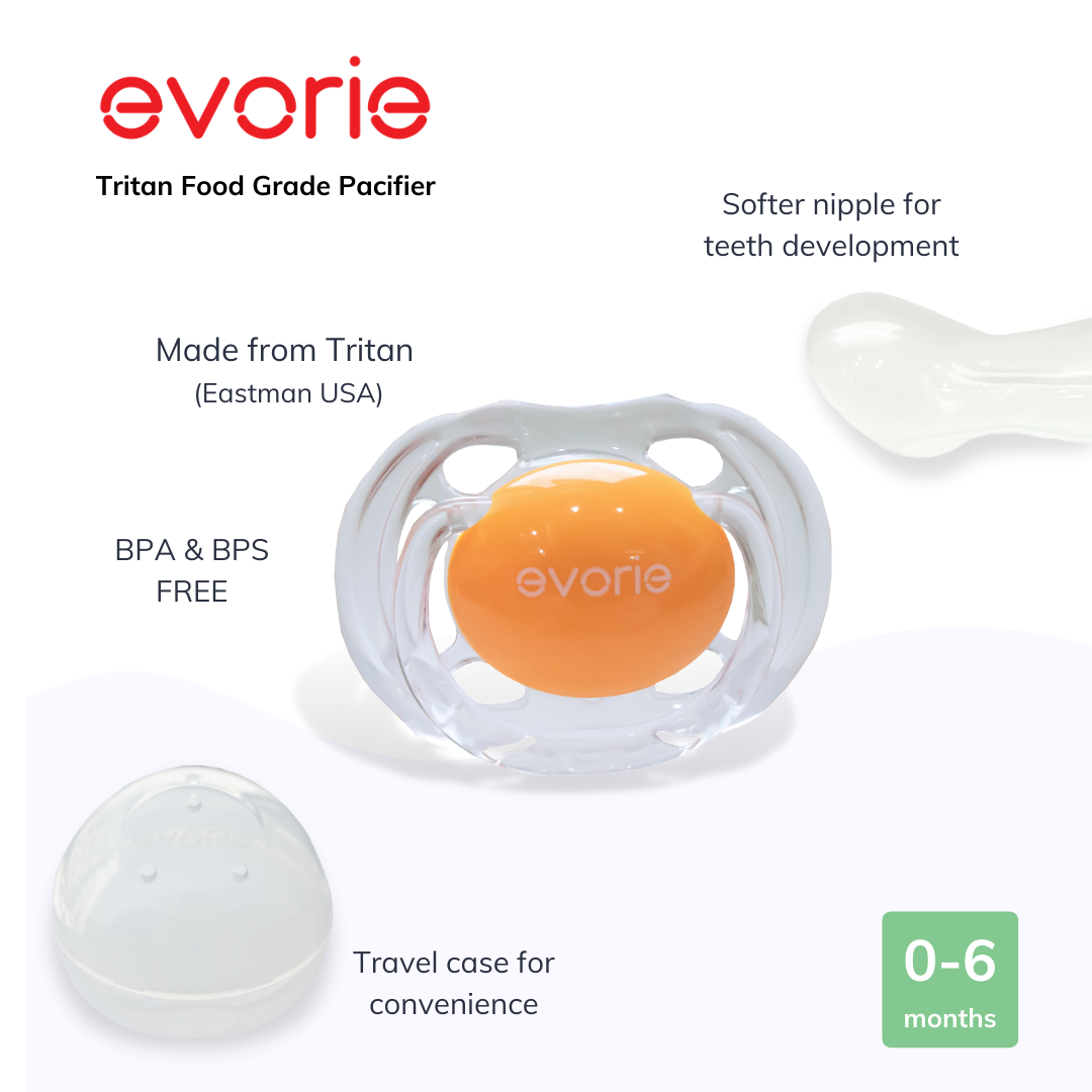 Evorie Orthodontic ultrasoft Silicone Baby Pacifier, Apricot