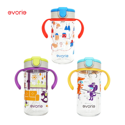 Evorie Tritan Kids Straw Water Bottle Mug 300mL, Sweet Memories GP