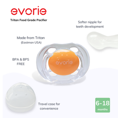 Evorie Orthodontic ultrasoft Silicone Baby Pacifier, Apricot