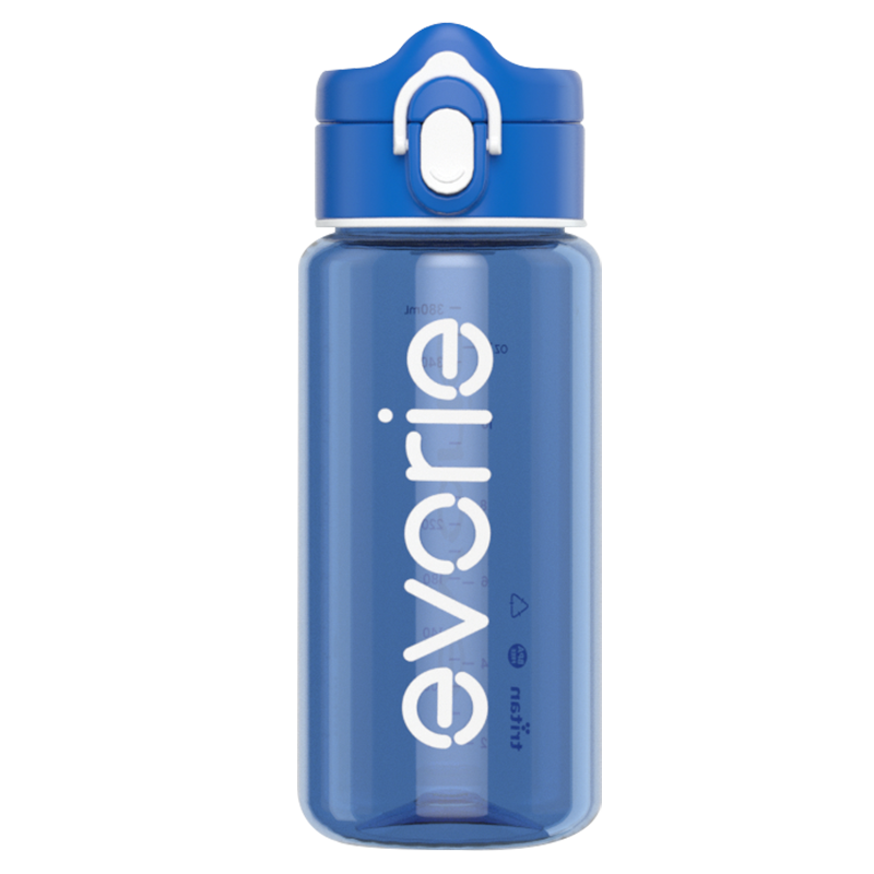 Evorie Tritan Kids Drinking Spout Water Bottle 380mL, Classic Blue