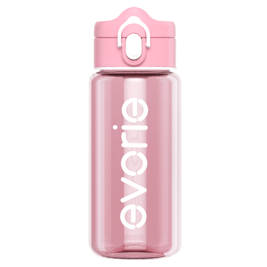 Evorie Tritan Kids Drinking Spout Water Bottle 380mL, Classic Pink