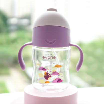 Evorie Tritan Baby 360 Straw Water Bottle Sippy Cup 200mL, Daydream