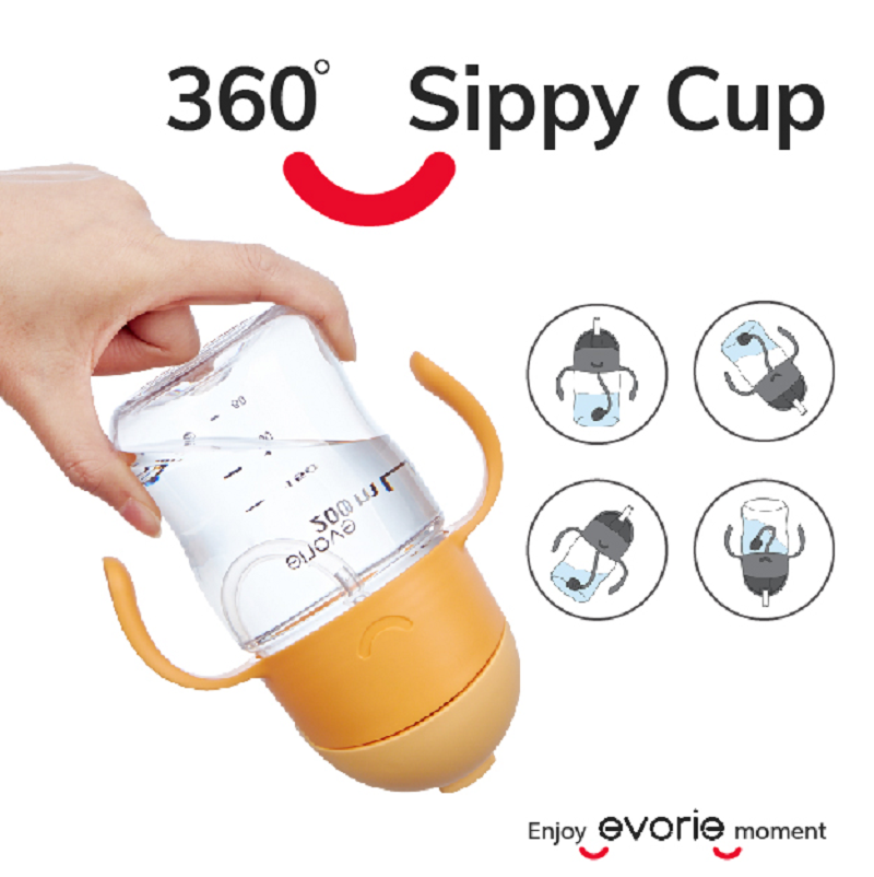 Evorie Tritan Baby 360 Straw Water Bottle Sippy Cup 200mL, Amazon